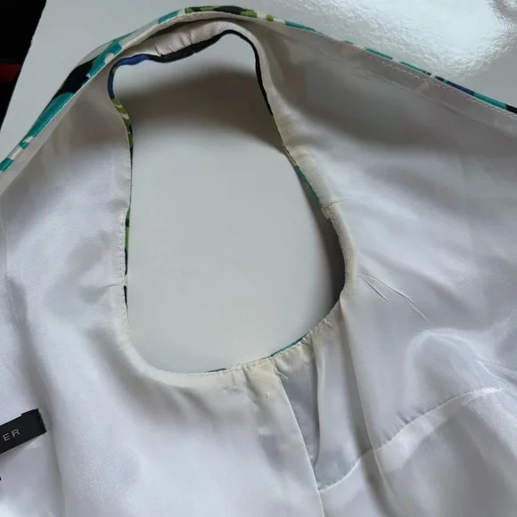 DAVID MEISTER Belted Fit & Flare Blue Green Floral Cocktail Party Dress Size 2 - Picture 11 of 16